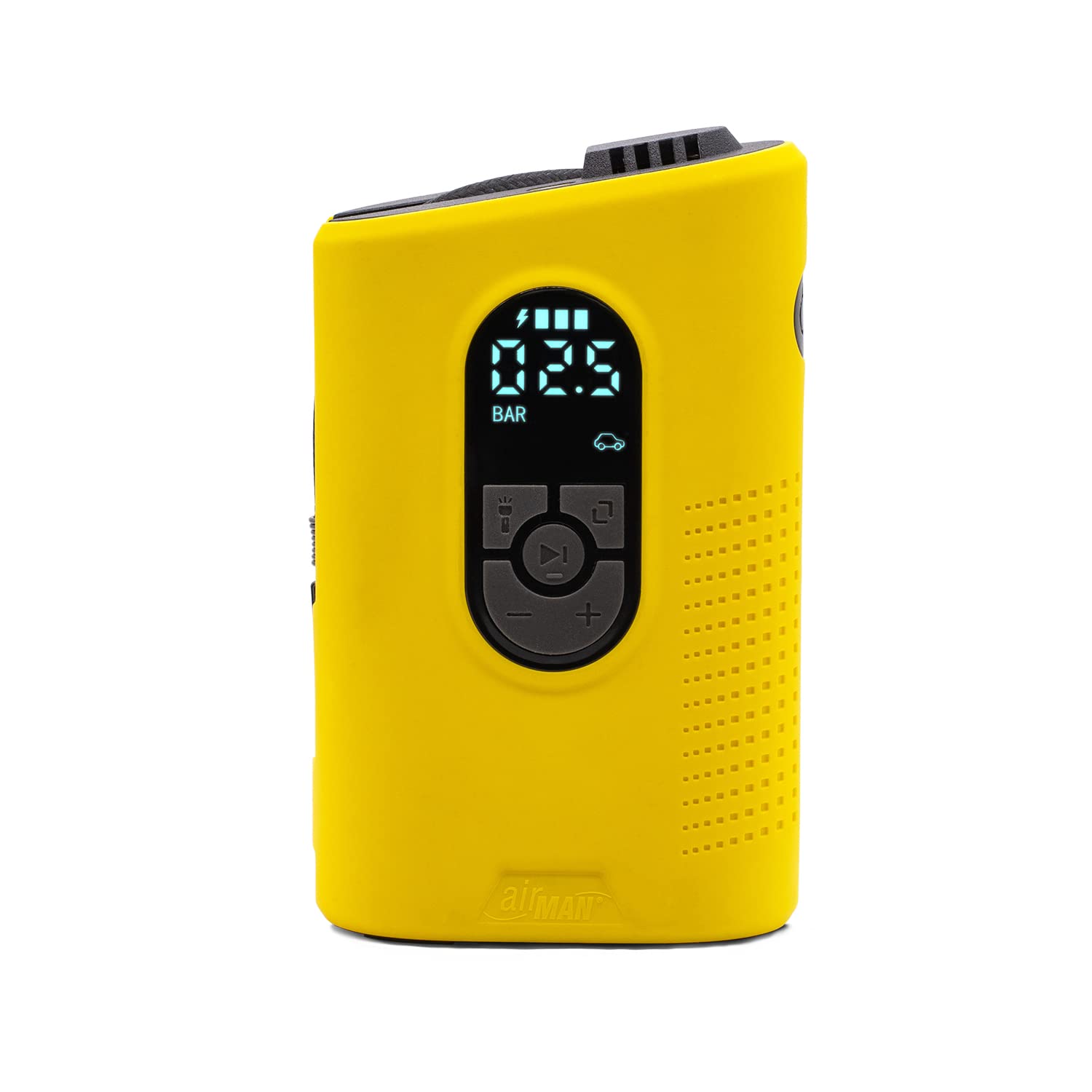 Airman Gonfiatore Pneumatico Senza Fili per Auto, Moto e Moto 110 psi - Torcia elettrica e Power Bank Emergancy Kit