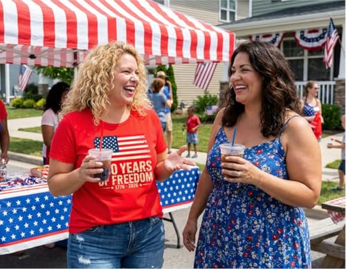 Image of ForHailey Women's 4th of July Patriotic Shirts Graphic Tees USA Shirt American Flag Short Sleeve Tunic Tops