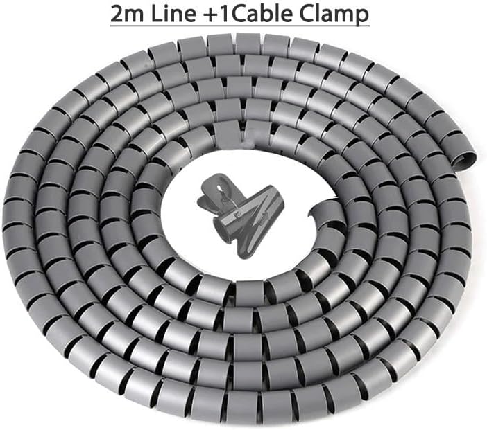 Spiral Cable Wrap, Spiral Cable Wrap 2m Multicolor Multiple Sizes(Black,22mm Inside Diameter)