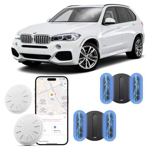 GPS Tracker for Vehicles, 2PCS Mini GPS Tracker with Magnetic Case, Work with Find My (iOS Only), No Monthly Fee Vehicles Tracker (Black)