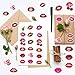 500PCS Valentine's Day Lip Stickers Roll 10 Styles Envelope Seals Sticker Red Lip Stickers for Adult Valentine's Day Themed Party Favors Vinyl Stickers(500 Per Roll)