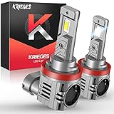 Krieges Fahren 2023 Newest H11/H9/H8 LED Headlight Bulbs, 500% Brighter 18000LM Wireless 1:1 Size H1