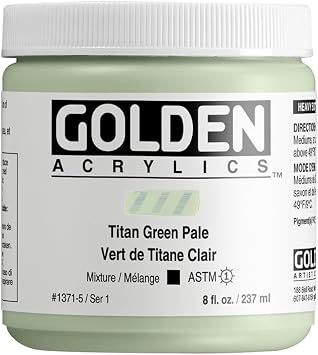 GOLDEN Heavy Body Acrylics, Titan Green Pale, 8 fl. oz. Jar