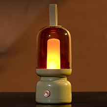 Portable Retro Table Lamp for Outdoor Indoor,LED Sleep Lamp Cute Room Decor Night Light ,Cordless USB Rechargeable Desk Lamp- Small Lantern Lamp for Restaurant/Bedroom/Bar/Coffee Shop/Camping Green