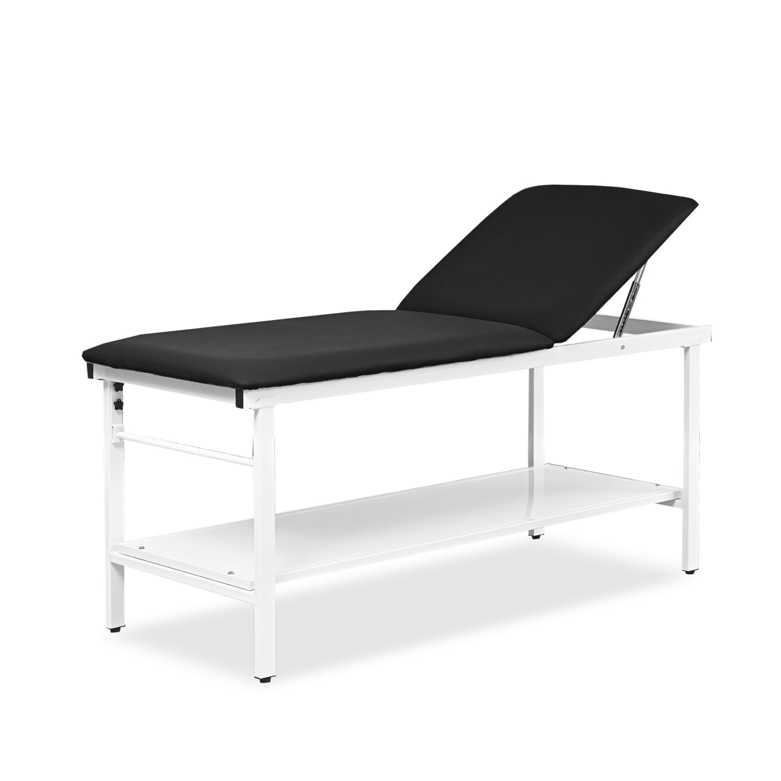Exam Table with Paper Roll Dispenser & Shelf, Adjustable Physical Therapy Medical Exam Table, Patient Examination Bed, Durable, Low Maintenance and Holds Up to 400 Lbs (Black)
