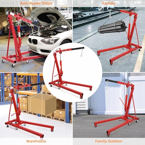 image for GarveeTech Cherry Picker Engine Hoist, Folding Engine Crane, 2 Ton 440