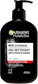 Garnier PureActive Charcoal BHA Blackhead Cleansing Gel 250 ml | BHA & charbon, pore remover, Vegan & cruelty free, clinic...