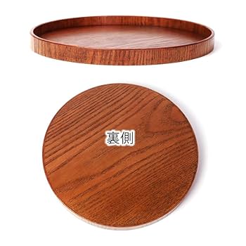 Amazon｜お盆 木製 丸盆 漆塗り 21cm トレー 7寸 小さめ