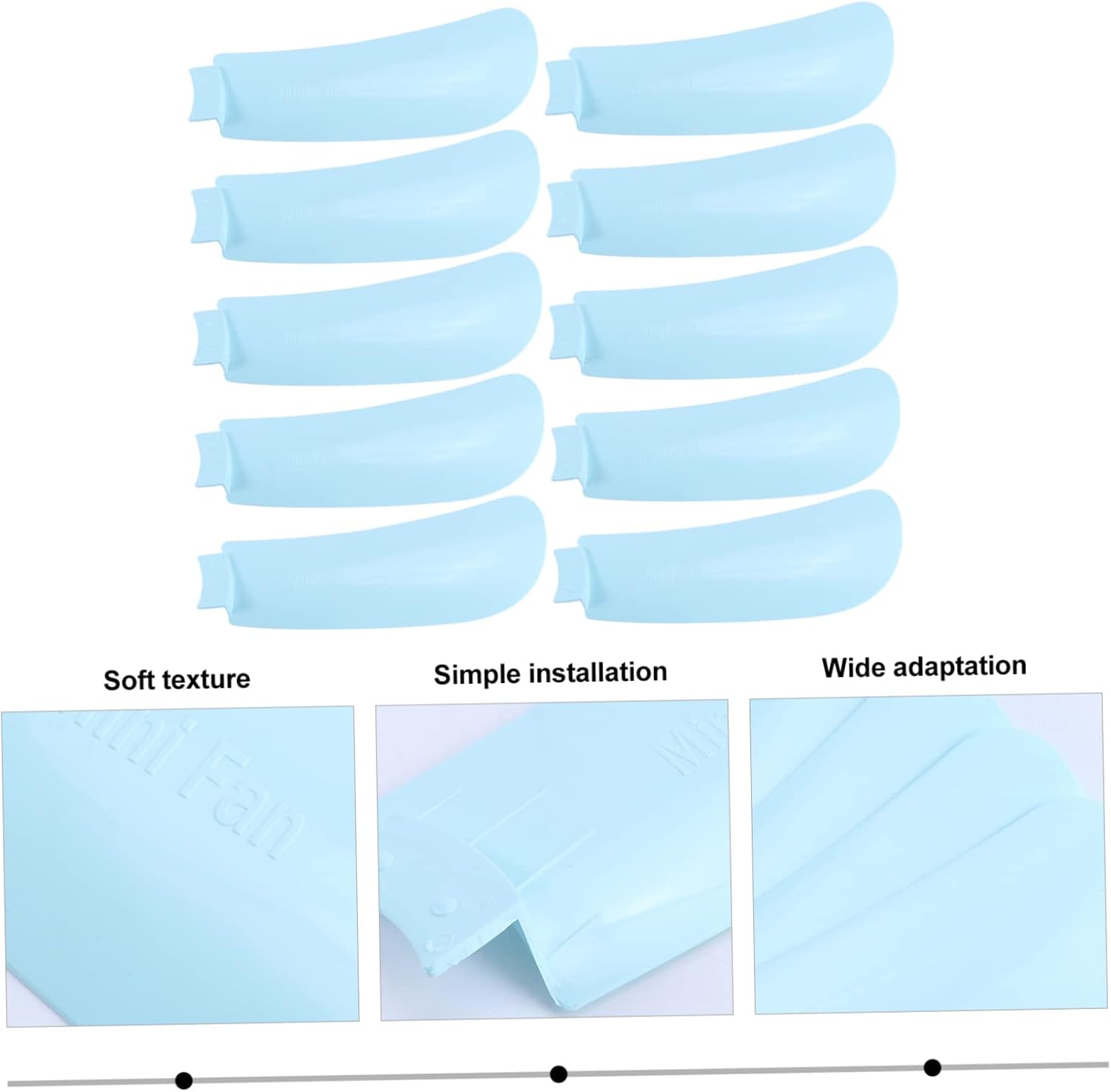 10pcs Practical Ceiling Fan Blades Plastic Fan Blades Supply Ceiling Accessories Replacement Parts