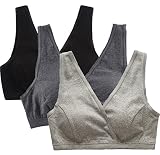 CAKYE 3 Pack Maternity Nursing Sleep Bra Breastfeeding Cotton Bralette