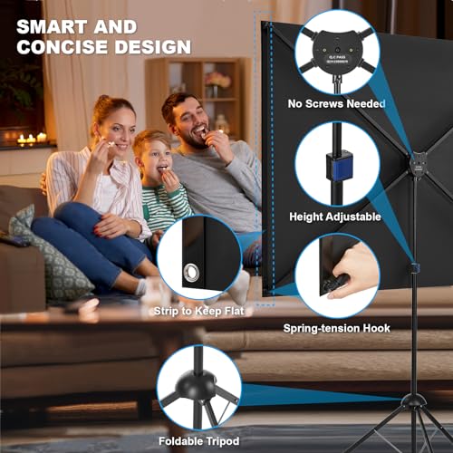 Miniatura 4 de Pantalla De Proyector Con Trípode, Pantalla De Proyector Portátil De 120 Pulgadas, 16:9, Pantallas De Proyección, Ligera Y Compacta, Ideal Para Cine En Casa, Películas En Interiores Y Exteriores.
