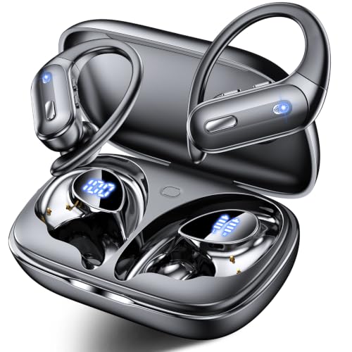 Active Noise Cancelling Wireless Earbuds Bluetooth Headphones 90 Hrs Playtime Ear Buds with Hi-Res Stereo Deep Bass Power Display Earphones with Earhooks Waterproof Transparency Headset Sports/Running - image 1
