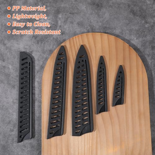 Qianyu 5 Stück Knife Sheath Messerschutz Universal Messer Messerschutzhülle Atmungsaktiv Messerscheide Kunststoff Messer Schutzhülle Klingenschützer für Küchenmesser Obstmesser