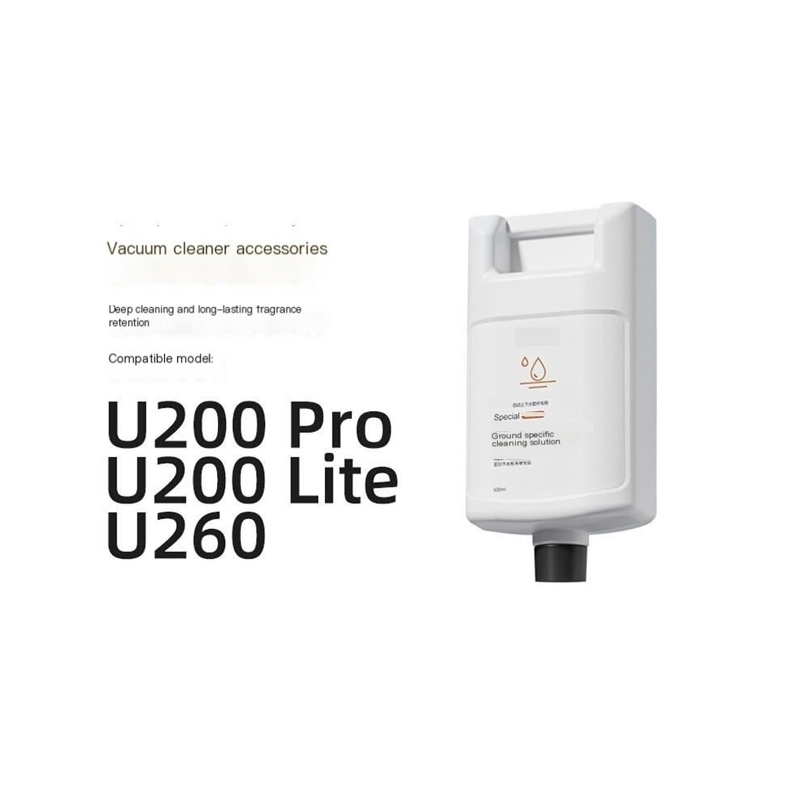 500ml 16.91 floz, Líquido limpiador de suelos de barredora. Compatible para Uwant U200Pro, U200 Lite,U260。 Limpiador de suelos Accesorios para aspiradoras(2pcs)