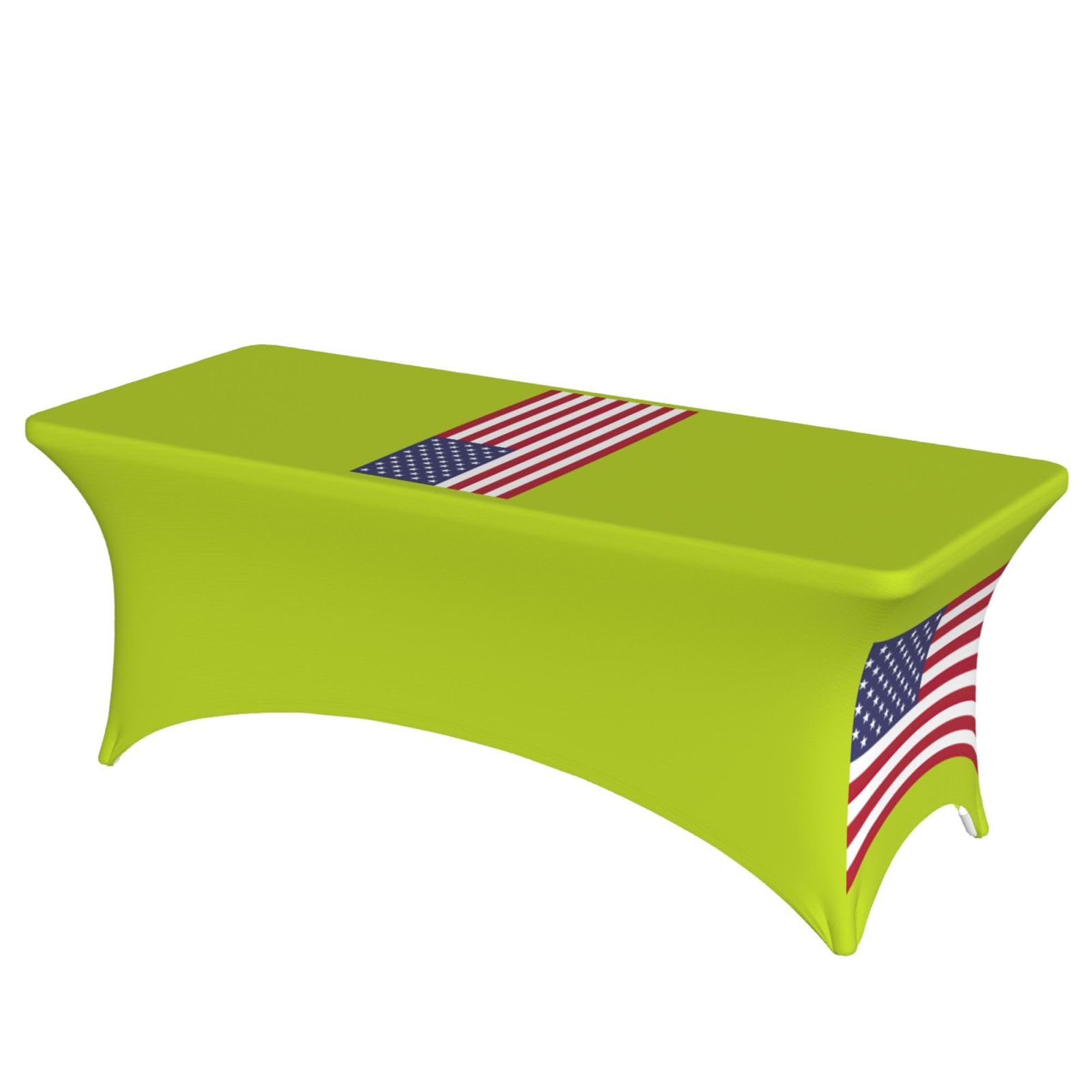 AYYQWE American Flag Print Elastic Rectangular Tablecloth For Banquet Outdoor Picnics Office Table Cover
