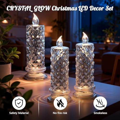 Bougies LED en cristal pour une table de Saint-Valentin romantique - 3