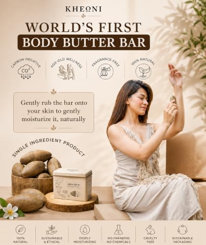 Image of Body Butter Bar | Single Ingredient | World's 1st Body Butter Bar - Moisturizer for All Skin Types - 100 gm