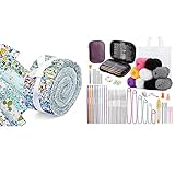 45 Pcs Fabric Jelly Rolls, Jelly Roll Fabric Strips for Quilting, Patchwork Craft Cotton Quilting Fa