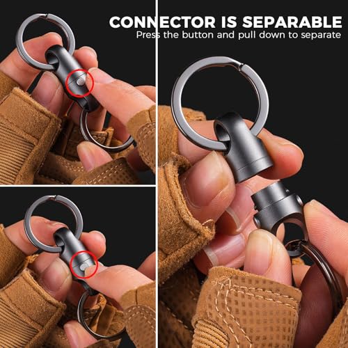 Image of FEGVE Magnetic Quick Release Keychain - One-Hand Detachable Magnet Connector with Secure Lock for Valet & EDC Use