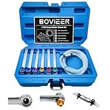 BOVIEER Brake Bleeder Wrench Set, Brake Fluid Clutch Bleeding Spanner Tool Kit, 7‑12mm 12 Point Wrenches with Adapter Sockets, Oil Drain Hose with Non-Return Check Valve