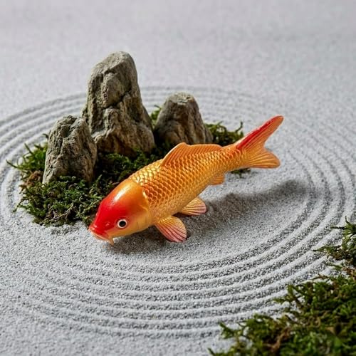 Image of LOGOFUN PVC Artificial Goldfish Model | For Photo, Aquarium, Terrarium, Garden, Aquatic Layouts, Coordinates With Gravel, Plants, Rocks, Caves and Tank Accessories