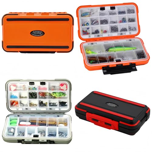 1Pcs Waterproof Fishing Tackle Box, Waterprays, Organizer with Removable Dividers (Black)