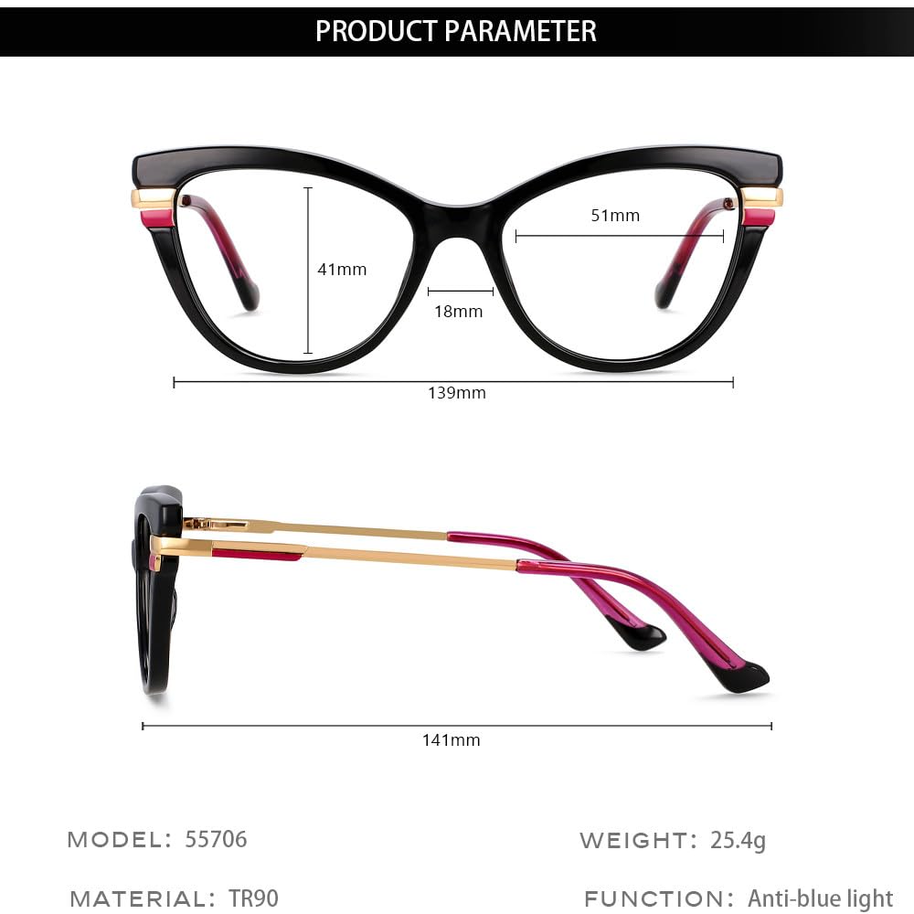 Montature per occhiali Leopard Cat Eye Occhiali da vista per computer moda da donna