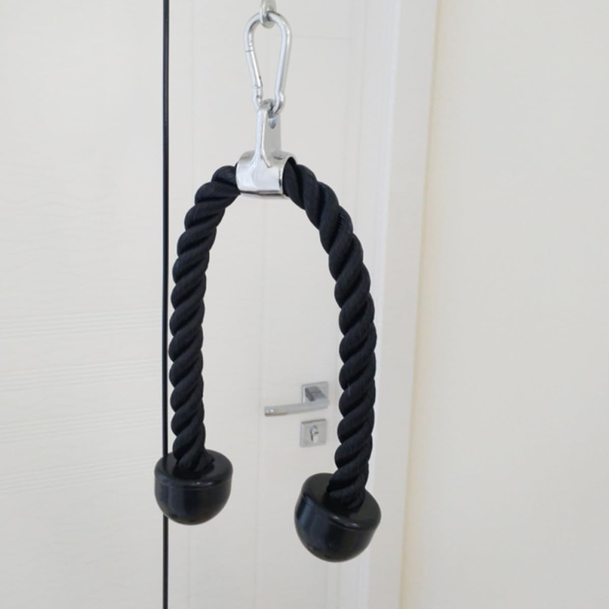 HOMSFOU Set 8 Pezzi Pulegge per Allenamento Braccia in Acciaio Inossidabile e Pu, Attrezzatura Fitness per Esercizi Addominali e Braccia, per Home Gym