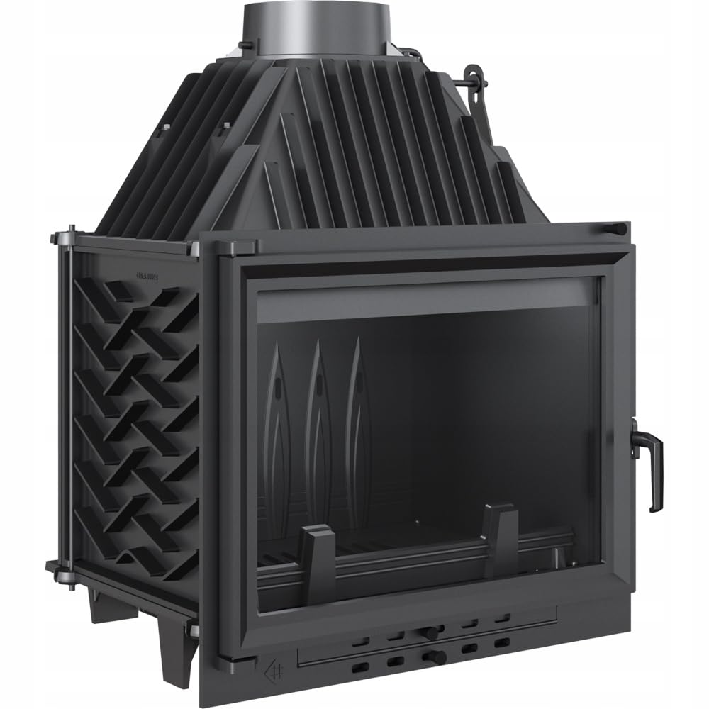 KRATKI ZUZIA Inserto per camino 12 kW Ø150 mm tubo di fumo – in ghisa, vetro pulito & Ecodesign – BImSchV 2 – vetro resistente al calore
