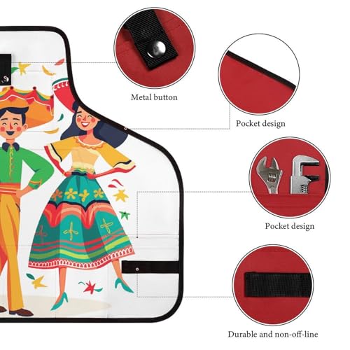 Delantal de herramientas ajustable con 8 bolsillos para hombre y mujer miniatura 3