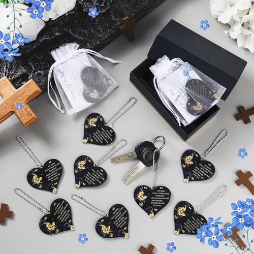 Namalu 100 Sets Funeral Favors Celebration of Life Favors for Guests Bulk Forget Me Not Themed Gifts Funeral Keepsakes with Heart Charms Memorial Prayer Cards Ideas Sympathy Gifts4
