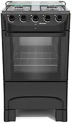 Fogão 4 Bocas Mueller Bivolt com Acendimento Automático Preto Fosco Mfi4bb