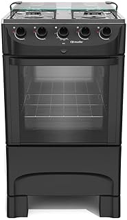 Fogão 4 bocas mueller bivolt com acendimento automático preto fosco m