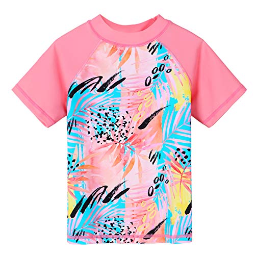 Image of Girls Two Piece Swimsuit Floral UPF 50+ Rash Guard Set Kids Beach Swimwear