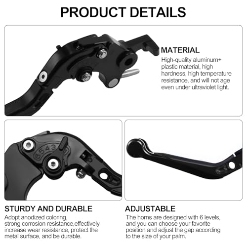 Image of for Kawasaki NINJA500 Ninja 500 Z500 Z 500 SE ABS 2024 2025 Motorcycle Clutch Lever Adjustable Handlebars Brake and Clutch Levers Set (Black)
