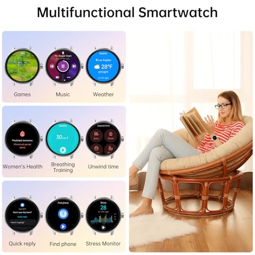 Image of Smart Watch for Men Women(Answer /Make Calls), Smartwatch Built-in AI Voice, 1.27 inch HD Fitness Tracker with Heart Rate /Sleep /Step /SpO2 Monitor, 100+ Sports Modes, IP68 Waterproof Watch for Android iOS