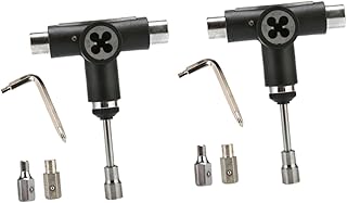 CLISPEED 2 Peças Tudo Em Um Ferramenta De Skate Multifuncional Ferramenta De Skate T Ferramenta De Skate Portátil Chave Inglesa Cinto Ferramenta Ferramenta De Skate Preta Portátil Tudo Em