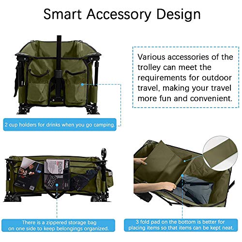 image for Timber Ridge Folding Wagon Collapsible Utility Outdoor Cart for Campin
