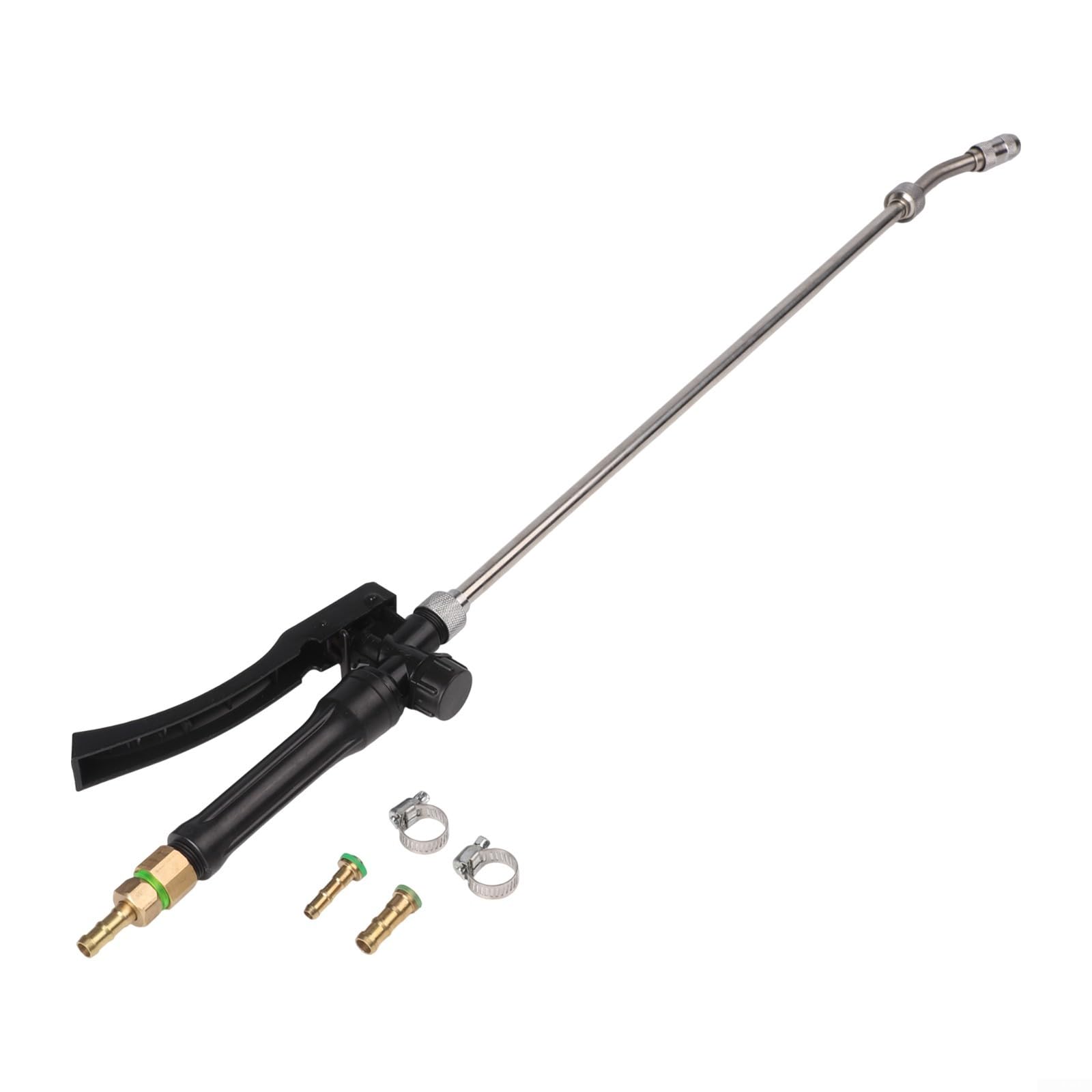 Jonikuper All Metal Replacement Sprayer Wand Stainless Steel Pump Sprayer Wand 29 Inch Extension With Adjustable Nozzle Lockable Handle Brass Barbs For Garden Pressure Washer(1set)
