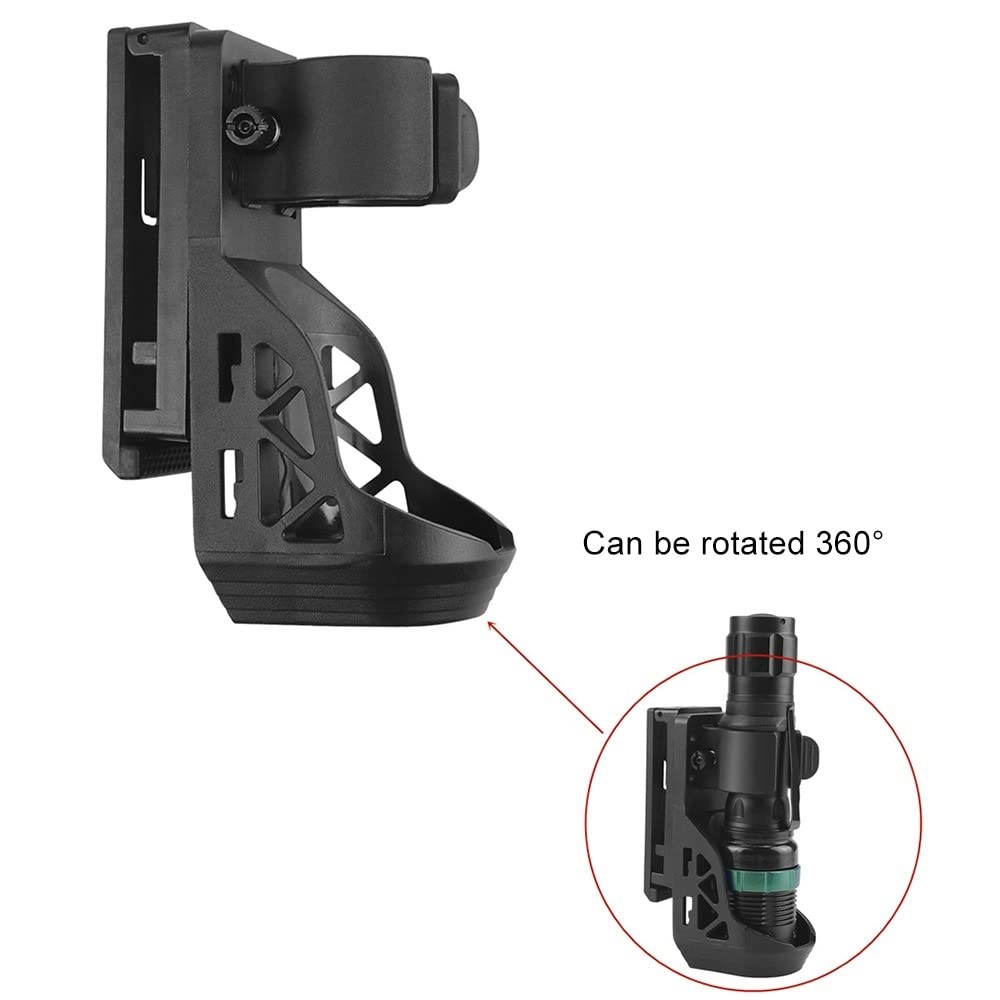 Tactische 360 ​​Graden Draaibare Zaklamp Pouch Holster Zaklamp Case Voor Riem Draagbare Zaklamp Cover Houder Jacht Verlichting Accesso kopen vanaf een prijs van 4.67