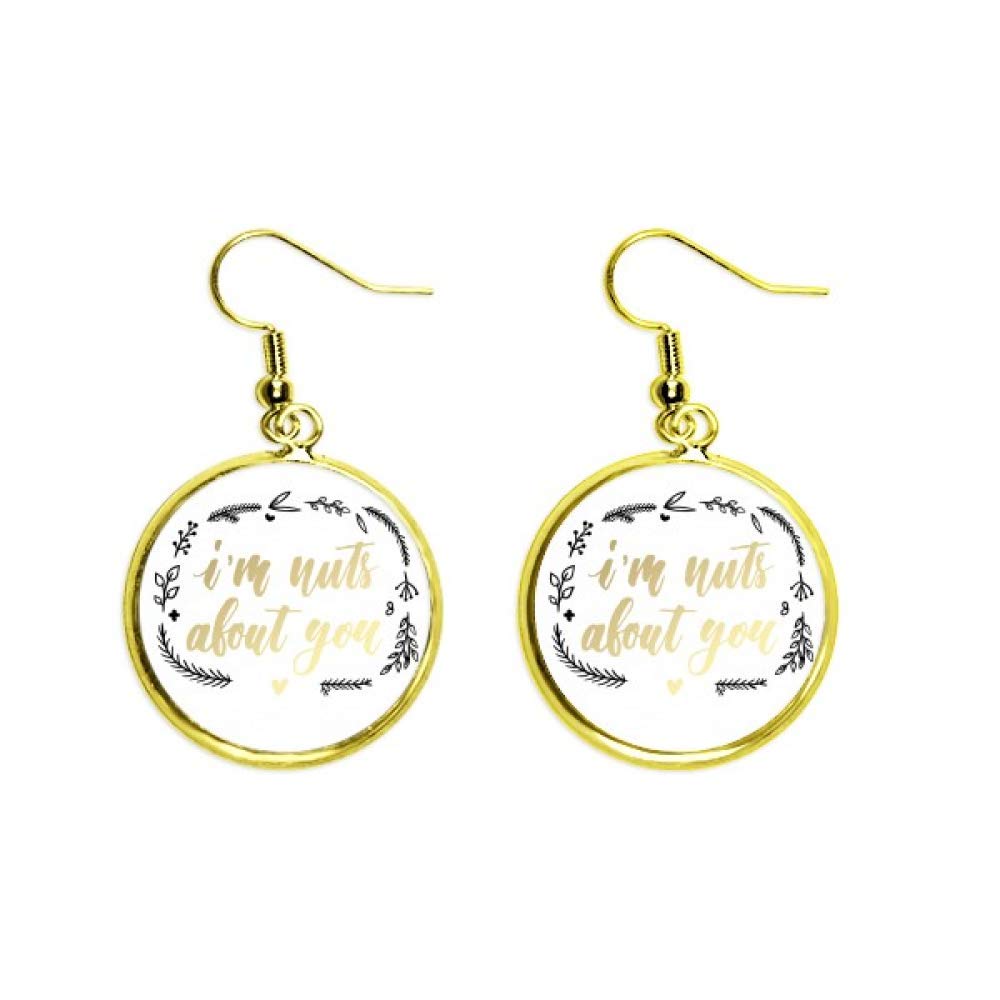 Pendientes Estoy loco por ti dorados largos con mensaje de amor y colgantes modernos para mujer 2