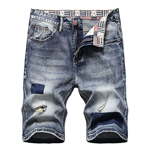 AWDX 2021 Herren Zerrissene Jeans Destroyed Kurze Hosen Neu Sommer Regular...