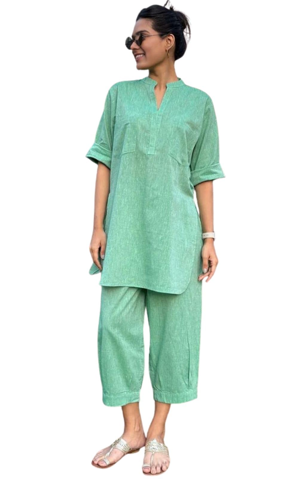 PEACH PIPER Cord Set for Women Cotton Stylish Co Ord Outfit Kurta Pant Western Office Casual Summer Wear Style Coord Sets for Women Stylish Dress Daily Use Co Order, Coat, Cod, Cot, co-ord, corts discount deal