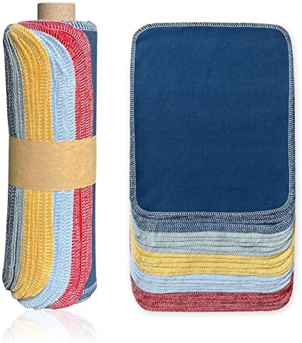 NGORAY Reusable Paper Towels Swedish Dish Washable - 25 Pack Cotton Pulp Reusable Napkins Alternative Eco Friendly Thick and Strong Cloth Paper Towels Roll for Kitchen Paperless Dishcloths Replacement