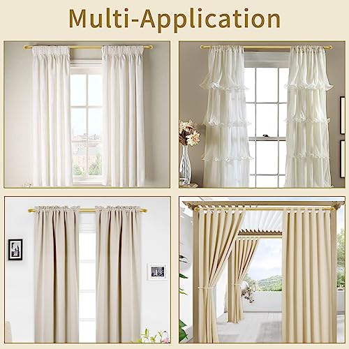 Zyrw Gold Curtain Rods, 2 Packs Wrap Around Curtain Rods For Window 28 To 48 Inch, 1 Inch Diameter Room Darkening Heavy Duty Drapery Rods, Adjustable Blackout Curtain Rod, Modern Decorative Window Curtains Rod, Gold #TOP5