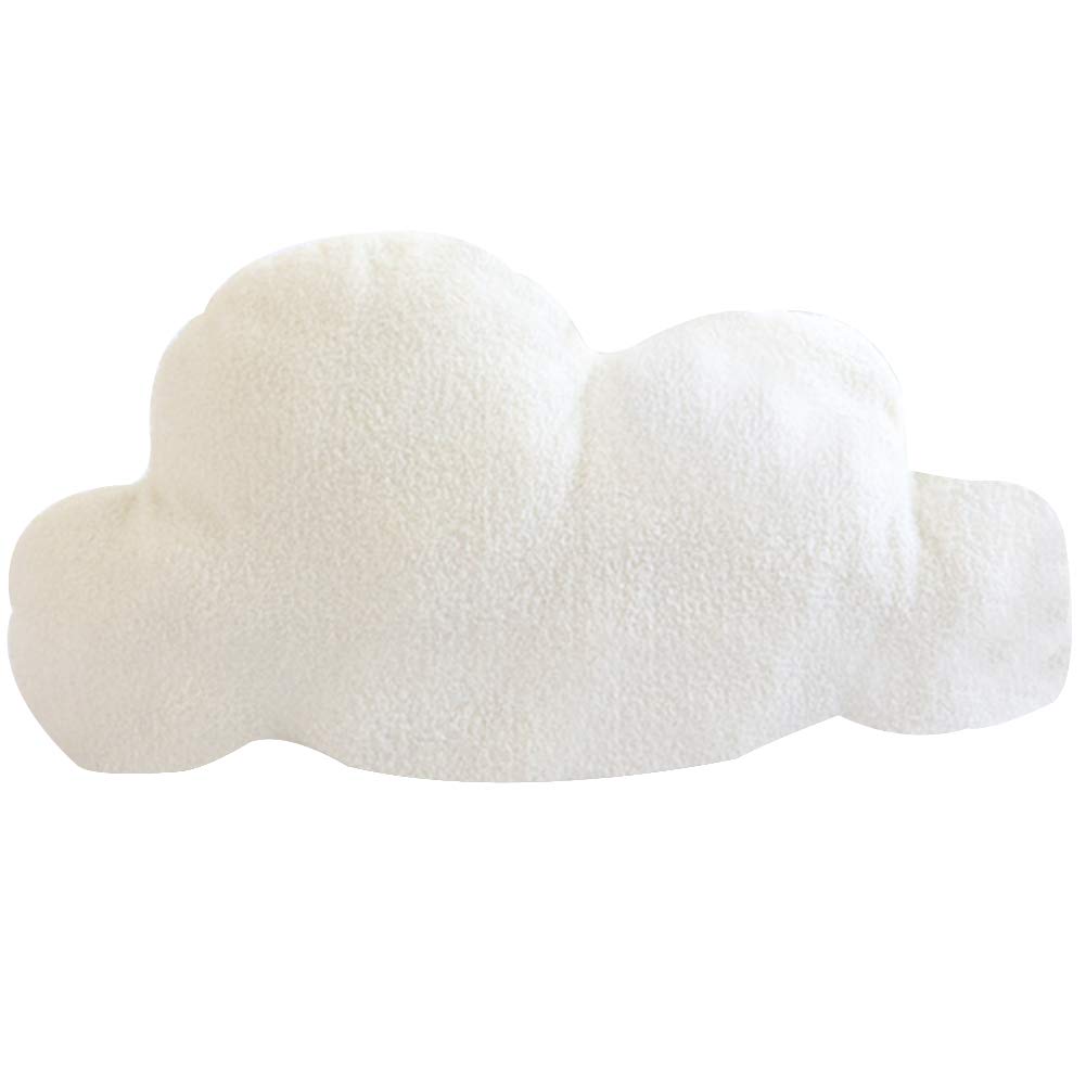 15 Inch Cloud Pillow, Cute Pillows Clouds Shaped Throw Pillows, Soft Stuffed Plush Throw Pillow Waist Rest Cushion Bedrest Reading Pillows Chair Back Cushion for Bedroom Office Car Decorative, White