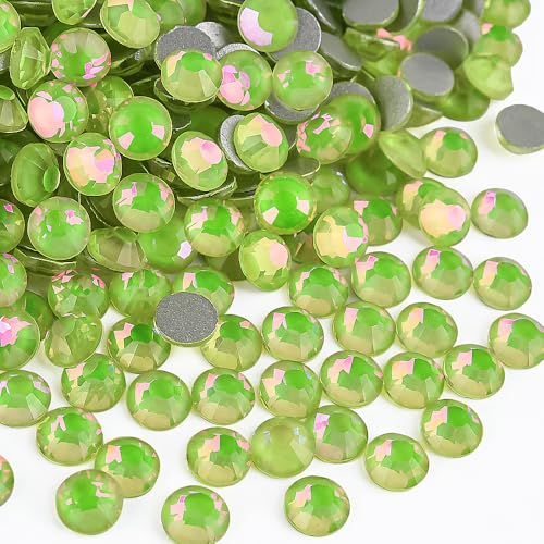 Image of Glass Rhinestones for Crafts 2mm SS6 Lemon Lime Crystal 1440pcs | Bedazzling Non Hotfix Flat Beads for Nails,Candle Holders,Aroma Bottles,Placemats,Table Runners,Jewelry Trays Decor
