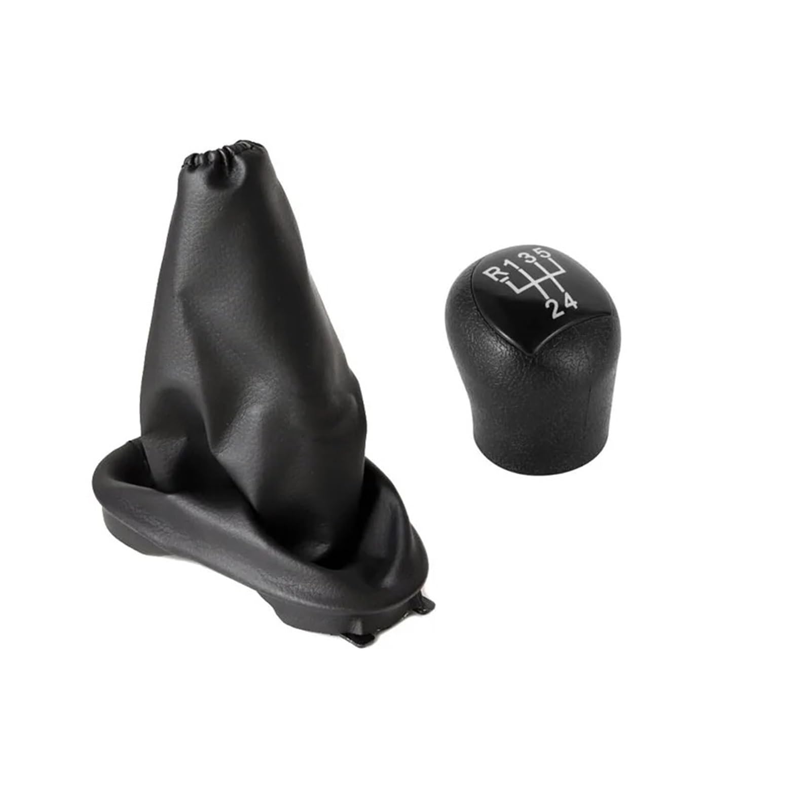 Glblpexelr 2Pcs Set B Leather Gear Knob For Clio 2 Ii Mk2 2001-2005 Gear Shift Knob Manual Leather Stick Boot Gaiter Cover 8200071449(2Pcs Set B)