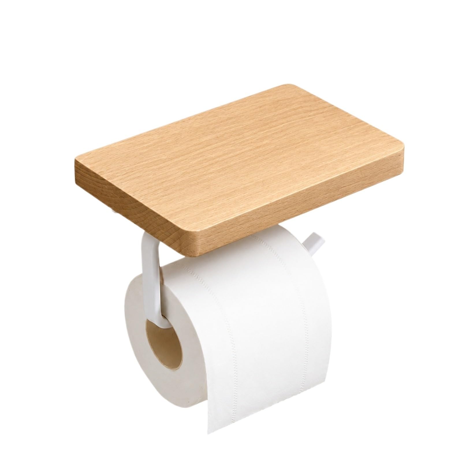 Supporto da parete for porta carta igienica in legno | Standard multicolore: rotolo di asciugamani for mensola da bagno montato a parete in legno(F)