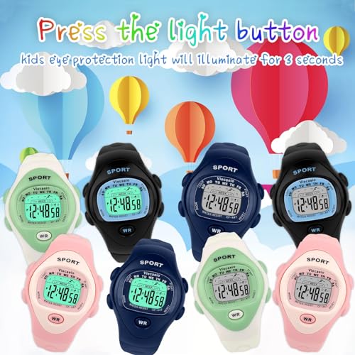 Kids Digital Watch, Multifunctional Shockproof Waterproof Boys Sport Outdoor, Birthday and Christmas Gift for 3-8 Years (Black)2